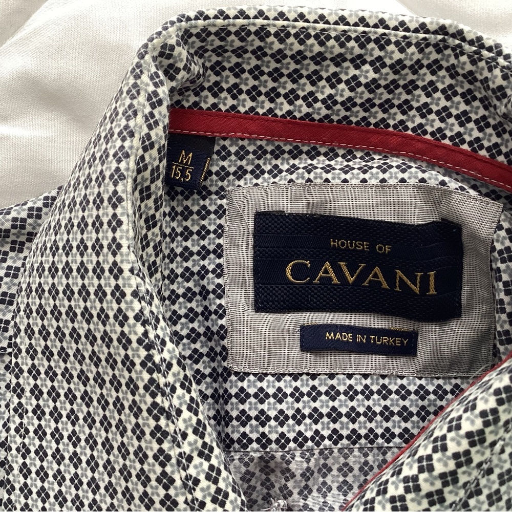 Men’s House of Cavani Patterned Shirt. Size 15.5.  B8